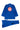 Back view of blue Gracie Barra Axis Kimono by adidas with large Red Shield on the back and adidas logo below the collar, displayed on a white background.