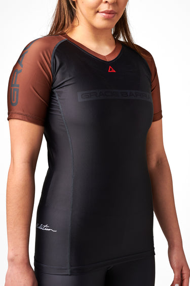 GB Edition S/S Womens Ranked Rashguard - Brown - GB Wear Australia