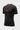 Kids black Gracie Barra Close Contact rashguard front view with red chest logo and raglan sleeves