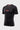 Black Gracie Barra Close Contact rashguard front view with red chest logo and raglan sleeve seams