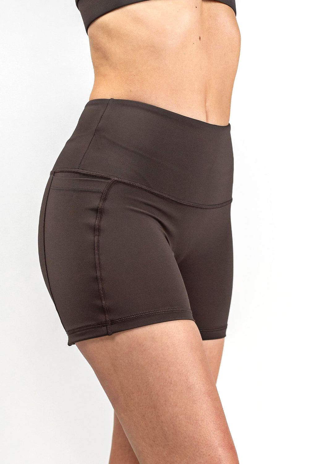 GB Elevate High Waist Shorts - Brown - GB Wear Australia
