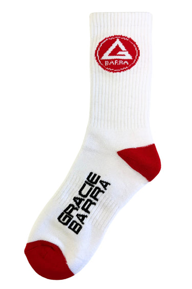Red Shield Socks - White