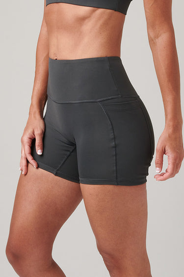 GB Elevate High-Waist Shorts - Grey - GB Wear Australia