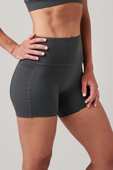 GB Elevate High-Waist Shorts - Grey - GB Wear Australia